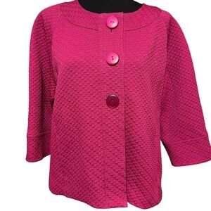 Chico's Fuchsia 3 button dress office Jacket NWOT size 1